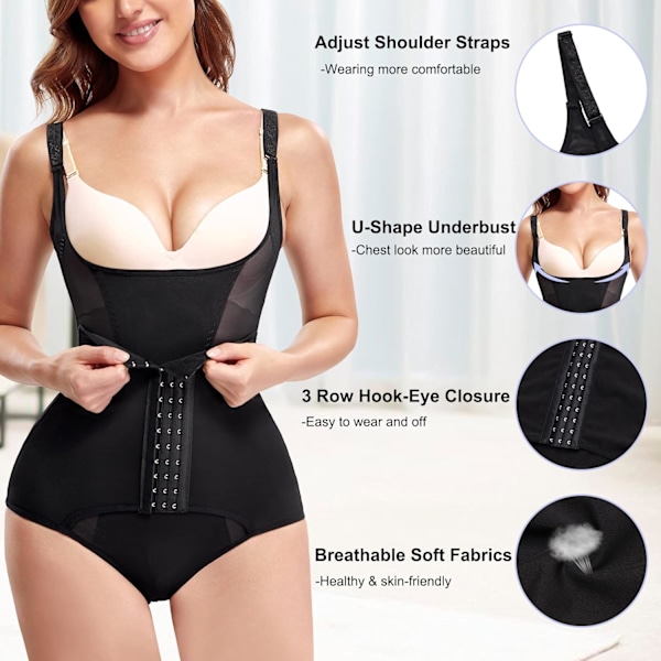 Shapewear Body för kvinnor Tummy Control Fajas Colombianas Midjetränare Rumpa