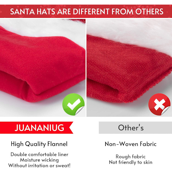 Julhatt, hatt, julhatt för unisex vuxna, extra tjock klassisk