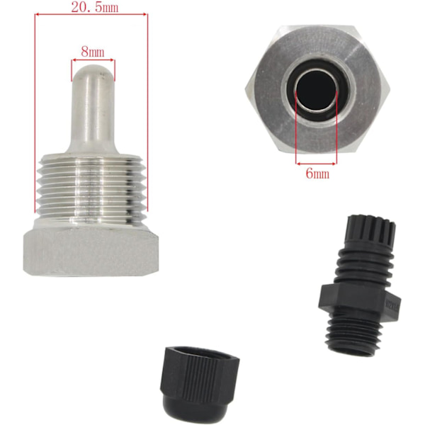 Termometerbrønn i rustfritt stål - 1/2 tommers nedsenkingsbrønn for termoelement (30 mm)