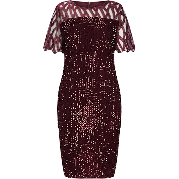 Cocktailklänningar för kvinnor Fashion Plus Size Sequin Party Dress 3/4 ärmar