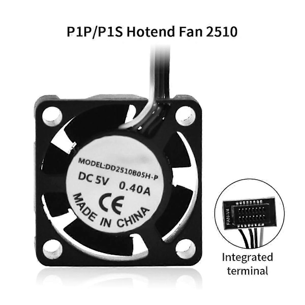 3D-skrivar Hot End Kylfläkt 18000 Varv/min 2510 Axialfläkt 5V 3D-skrivartillbehör 18000 Varv/min för X1/X1C