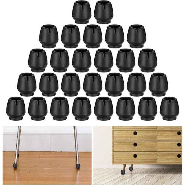 28PCS Rubber Chair Leg Caps - Anti-Slip Furniture Feet Covers