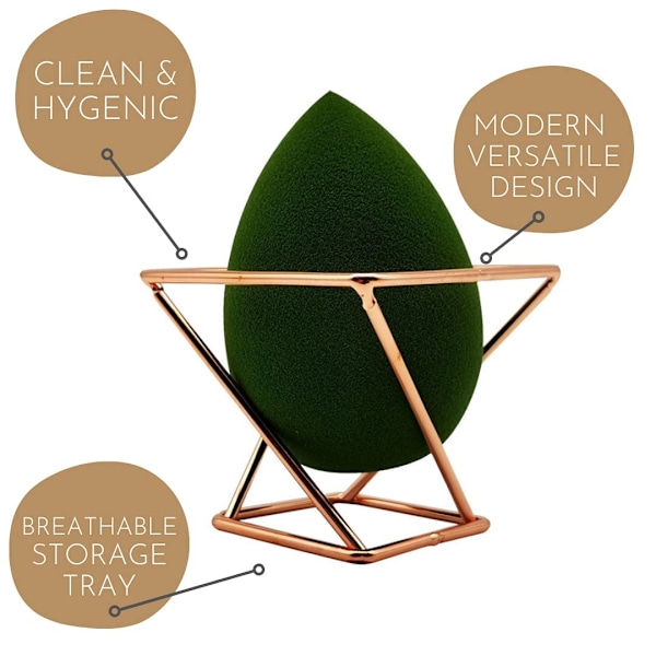 Skönhetssvamphållare - Rose Gold Makeup Blender Organizer Stand