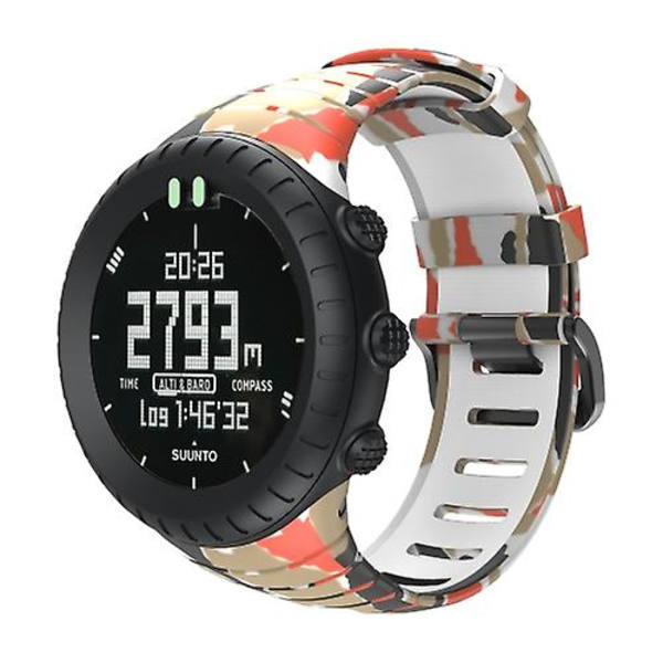 För Suunto Core Tpu Printed Watch Band HXQ Orange Camouflage