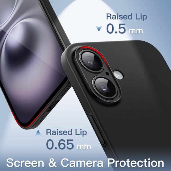 Ultra Slim Deksel for iPhone 16 Plus 6.7 Ih, Full Kamerabeskyttelse, Lett Matt Finish PP Hardt Minimalistisk Deksel (Svart) Svart