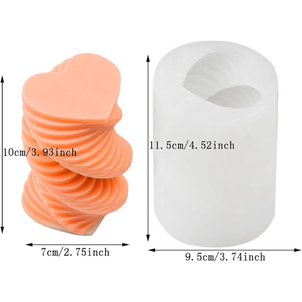3D roterande hjärtform mould, kreativ 3D-kärlek
