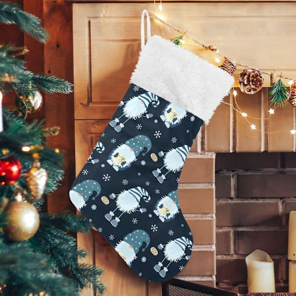 Julklapp, personliga julklappsstrumpor 2-pack Snöflinga 45,7 cm Julstrumpor Hängande Ornament Kamin för träddekoration 17,7