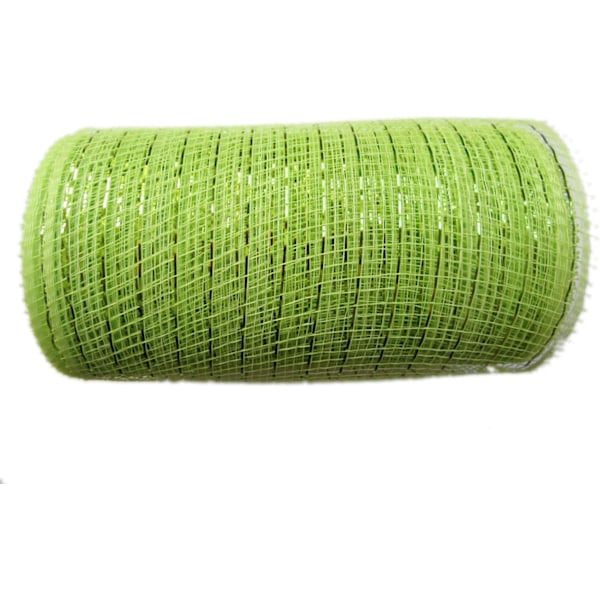 6 tum x 30 fot (10 yards) - Metallic Poly Mesh Ribbon (Lime)