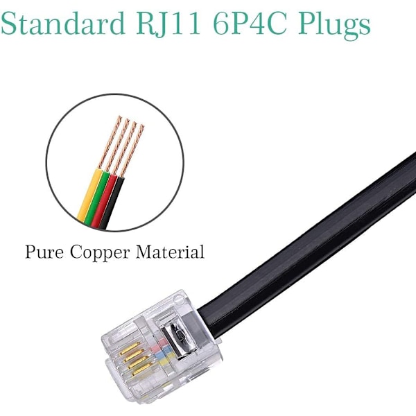 Telefonlinjekabeladapter - RJ11 6P4C Splitter för telefon och