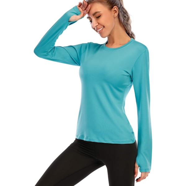 Kvinders UPF50+ Langærmet UV Solbeskyttelse Shirts Hurtigtørrende Rash Guard Svømning