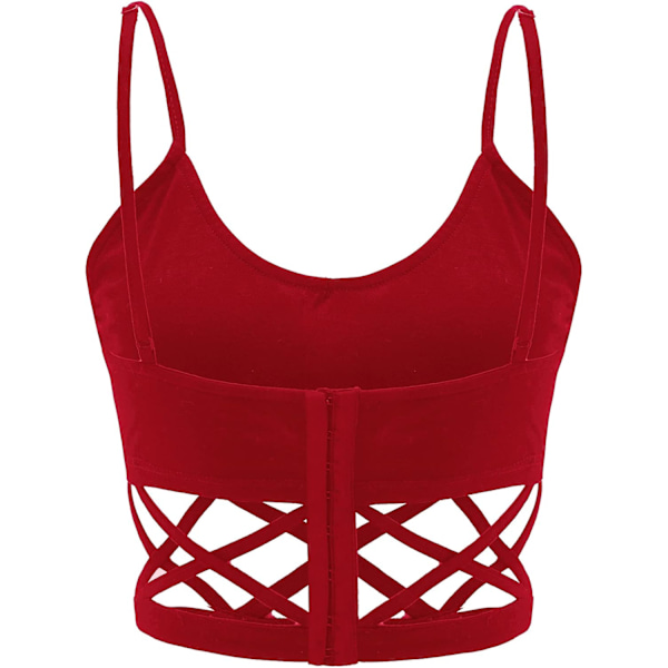 Kvinners Sexy Stropper Ermeløs Utstanset Kryss Kryss Glidelås Kort Cami Tank Top