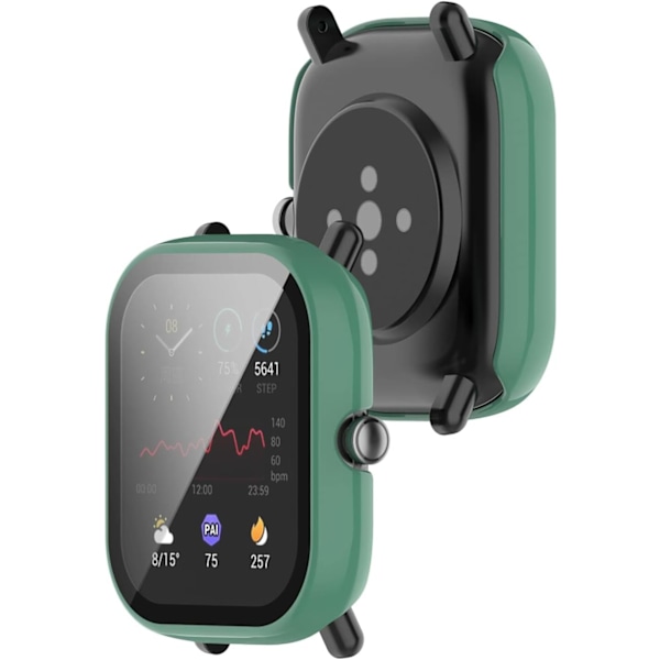 Kompatibel med Amazfit Bip U & Bip U Pro Skal, Reptåligt PC Skyddsskal med HD Härdat Glas Skärmskydd för Amazfit Bip U Sma