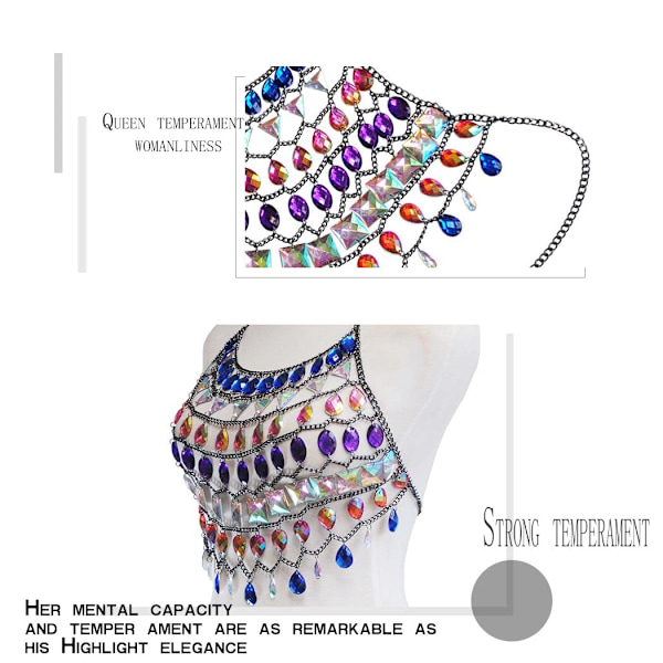 Boho Body Chain Sexig Rhinestone midjekedjor Paljetter Tofs