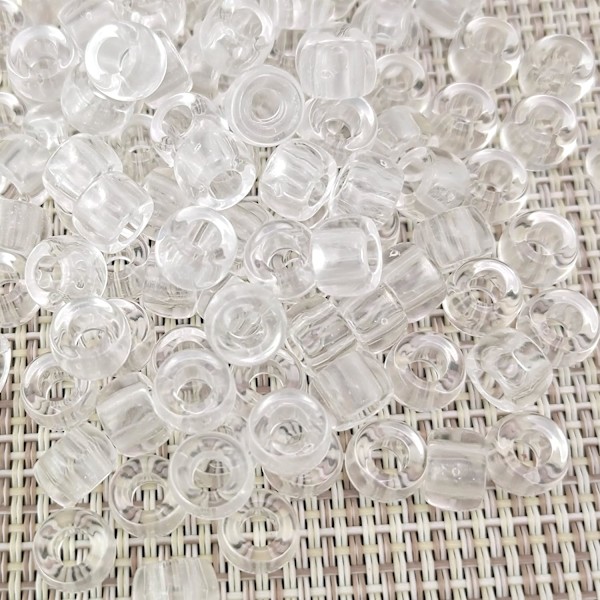 6 x 9 mm ponnypärlor Transparenta flerfärgade blandning av plastakryl Bulk Craft ponnypärlor (klar)