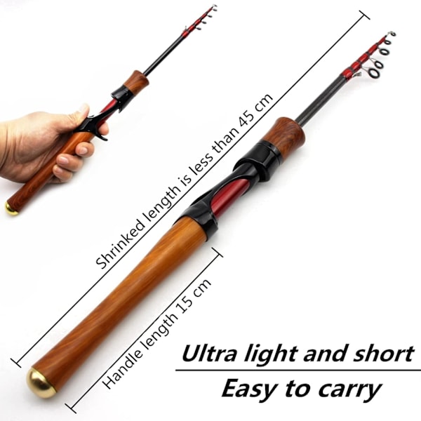 1,68 m 1,85 m Pocket Rod Carbon Mini Ultralätt Teleskopisk Fiske Spö UL Slow Casting Spinning Lure Spö Test 1-5g Stream Små Fisk Spö (Färg :
