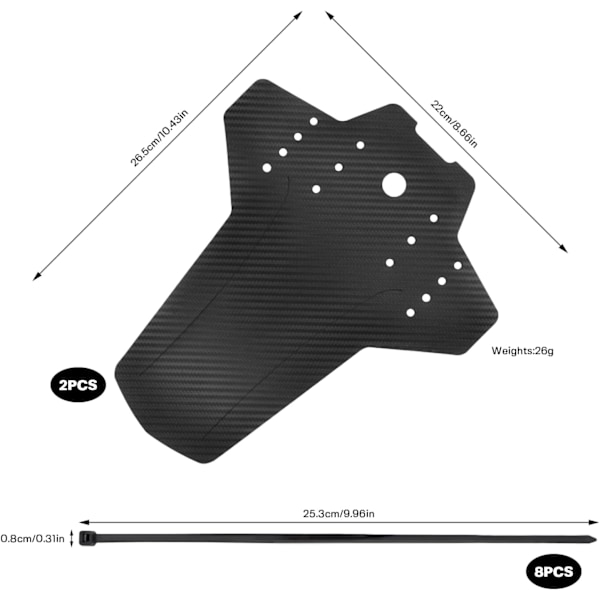 Cykelskärmar Stänkskärmar - 2-delat set för mountainbikes (26, 27,5, 29)