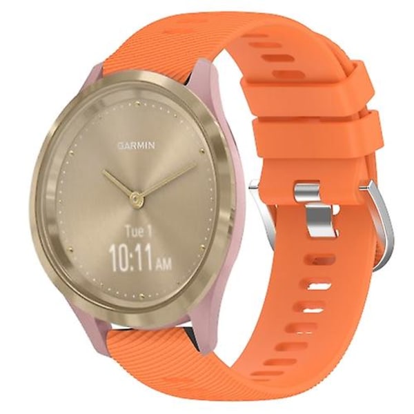För Garmin Vivomove 3s 18mm enfärgat silikonarmband UDX Orange