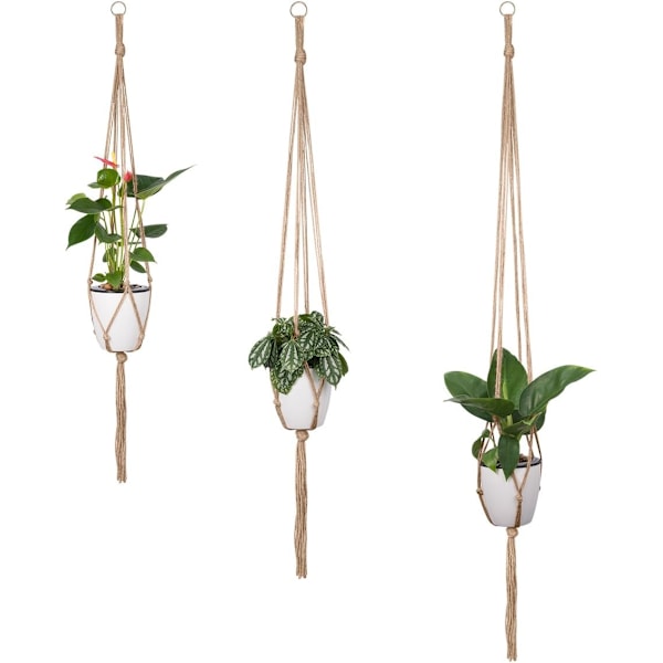 Växthängare för inomhusmakrame hängande planteringskärl (6-pack)