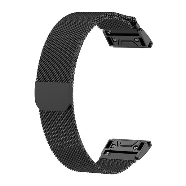 För Garmin Fenix 5x Milanese klockarmband LGP Black