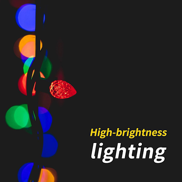 C6 Julgransljussträng Flerfärgad Utomhus 50 LED Jordgubbe Julgran Inomhus Vattentät Dekoration Plug in 18 Fot Används för Uteplatsfest