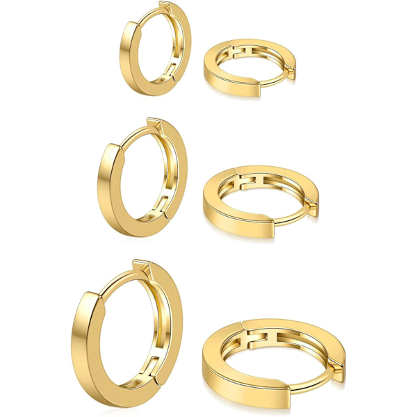 Små creolörhängen för kvinnor - 14K guld Huggie örhängen