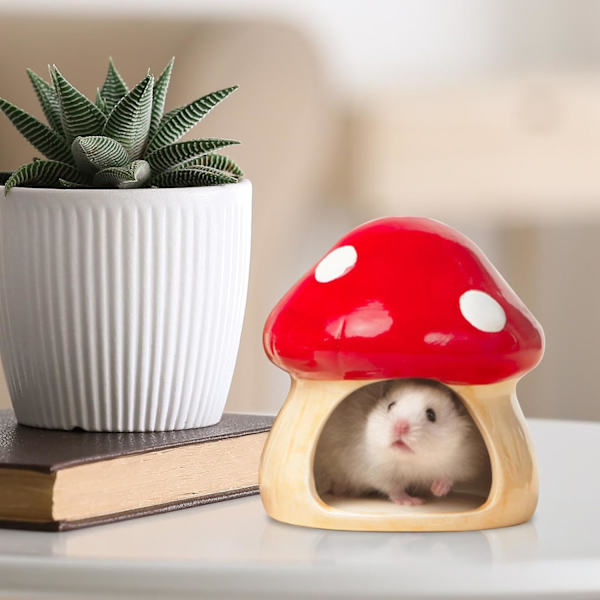 Keramisk Hamstergömställe | Husdjursbur för Hamster | Husdjursbostäder för Hamster, Kylstuga, Husdjurs Hamstergömställe Bur, Svamformad Komfort för Litet Husdjur Stort