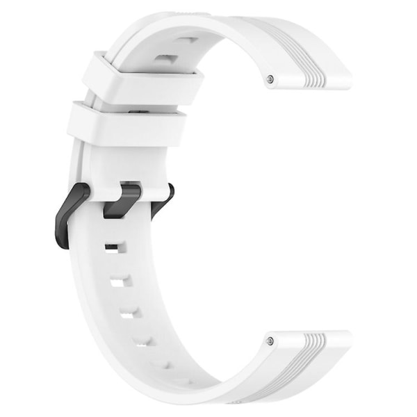 För Garmin Forerunner 55 20 mm konkavt randigt Slicone watch LVE White