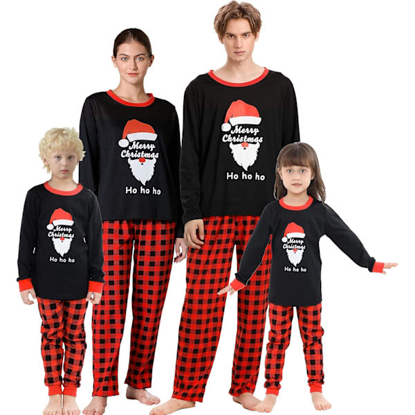 Jule familiematchende pyjamas røde ferie pjs sæt bomuldssovewear