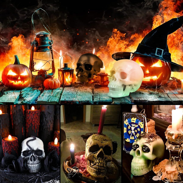 Skull Resin Molds Silikon, 2 ST 3D Skull Molds