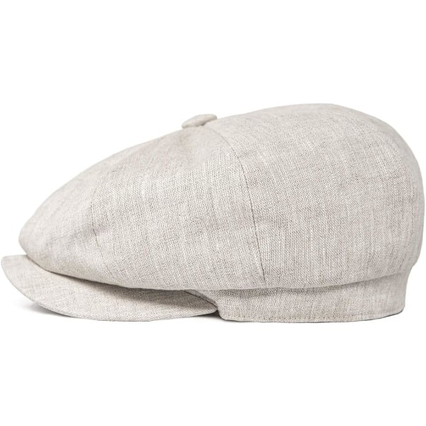 Herre Lin Newsboy Cap Herringbone Pustende Sommerhatt