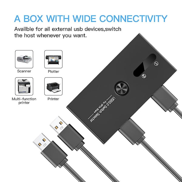 KVM-omkopplare USB 3.0-omkopplare 4 portar ut 2 datorer adapterhubb Fri