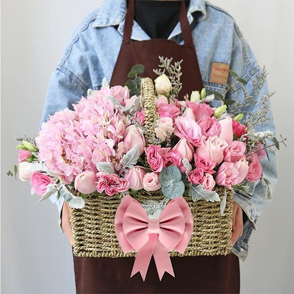 8 tum rosa rosett 3D inslagning rosetter ingen montering för krans Alla hjärtans dag present