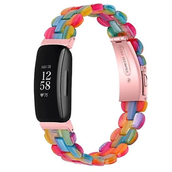 For Fitbit Inspire 2 / Inspire Oval Resin Watch Band UOU Rainbow