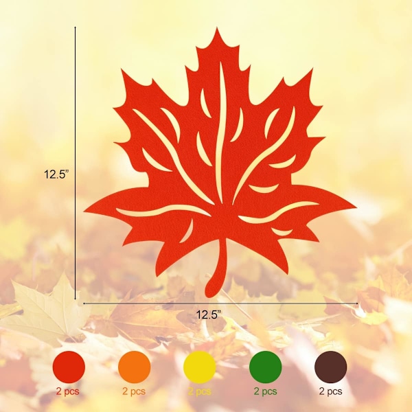 Fall Maple Leaf bordstabletter (10 st) - Halkfria bordsunderlägg