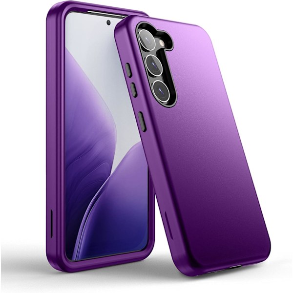 Galaxy S23 5G 3-i-1 Kraftig Beskyttelse, Hybrid Stødsikker TPU Kofanger, Fuld Kropsbeskyttelsescover - 6.1 Ih, Lilla Lilla