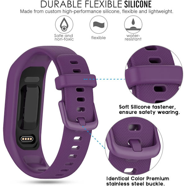 Bløde silikonebånd, der er kompatible med Garmin Vivosmart 5-remme
