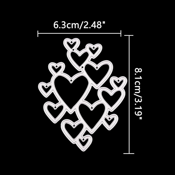 Metal skæredåse stencils - Hjerteform til DIY Scrapbooking Kortfremstilling