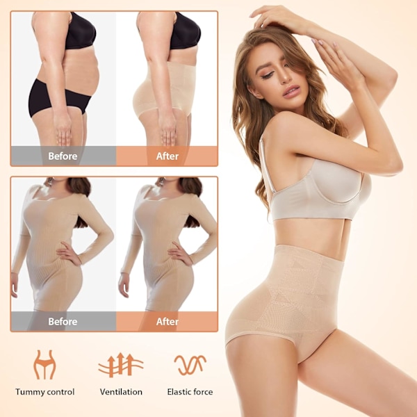 Tummy Control Shapewear til kvinder - Højtaljede Shapewear Trusser med fast kontrol