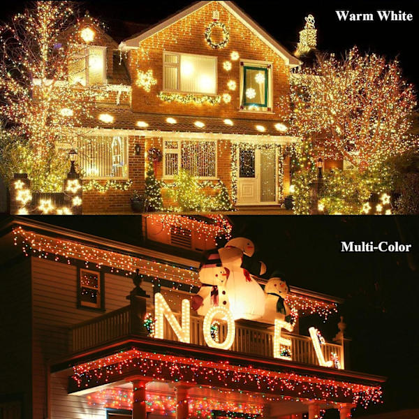 300LED Julgransljus Utomhus Inomhus Slingor 108FT Utbyggbar, 11 Lägen 4 Färger Ändrar Vattentät Twinkle Fairy Lights Fest Varm