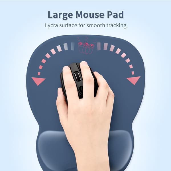 wxsp Ergonomisk Musemåtte med Håndledsstøtte, Musemåtte med Memory Foam Håndledsstøtte og Skridsikker Base til Computer, Café, Hjem & Kontor, 9.64 x 8.26