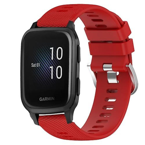 För Garmin Venu Sq 20mm Solid Color Mjuk Silikon Armband IIU Red