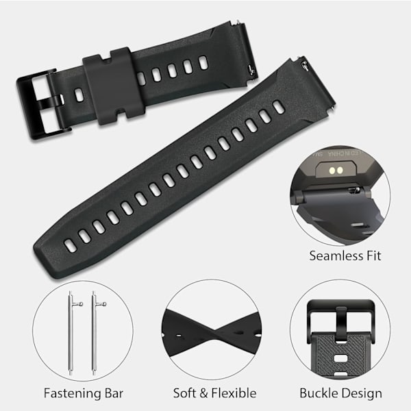 Smart Watch Band 22mm 2 Pack, för AMAZTIM Smart Watch Band