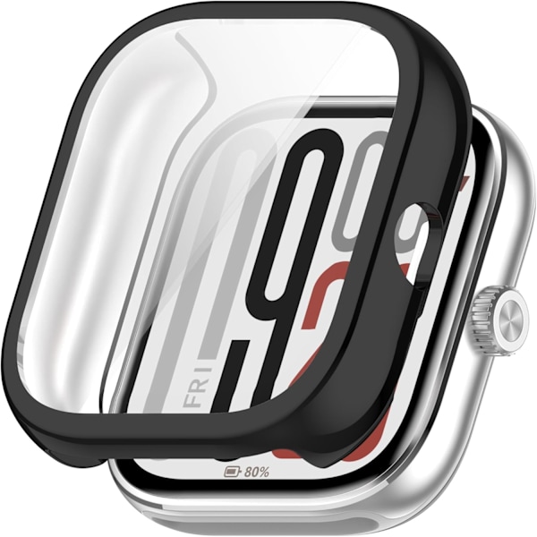 (2 STK) Beskyttelsescover til Redmi Watch5, blødt TPU beskyttelsescover kompatibelt med Redmi Watch5 Smart Watch, Sort, One Size