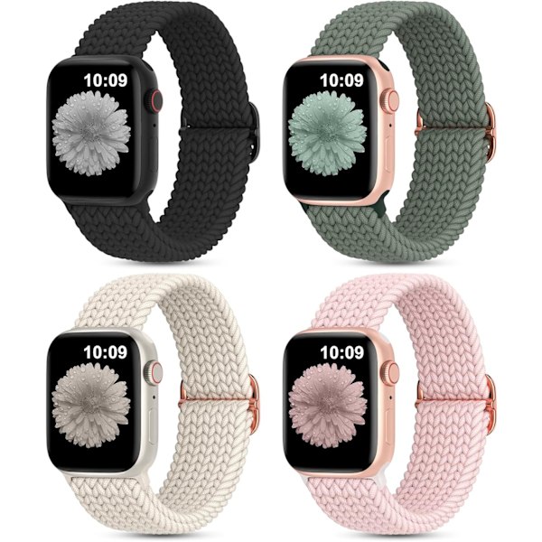 4-pak elastiske remmer som er kompatible med Apple Watch Band 38 mm