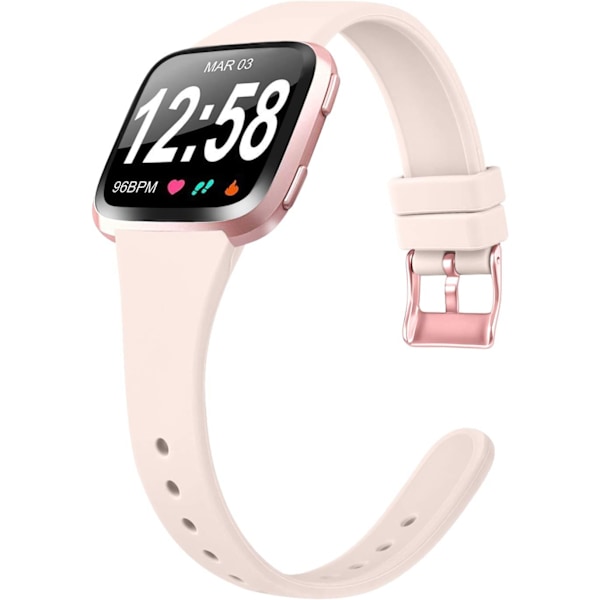 Silikone Rem til Fitbit Versa og Versa 2 - Slank Smal Udskiftningsrem