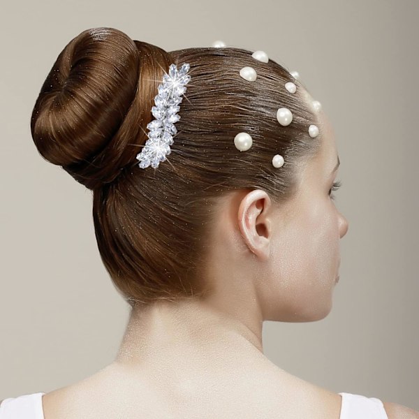 Hårklämmor för kvinnor - Rhinestone Hårklämmor, Kristallhårnål för bröllopsbröllop, Blomblad Design Håraccessoarer