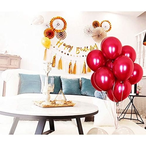 Rubyrød ballon 10 tommer dobbeltfyldt latexballon Valentinsdag
