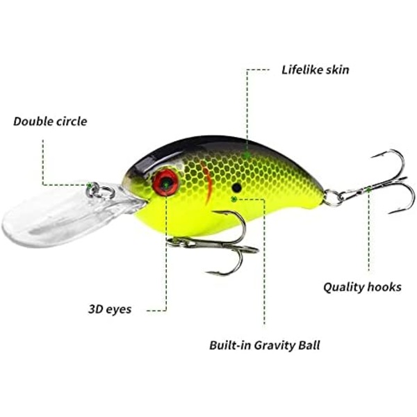 5 stk 3 cm sett for fiskeentusiaster