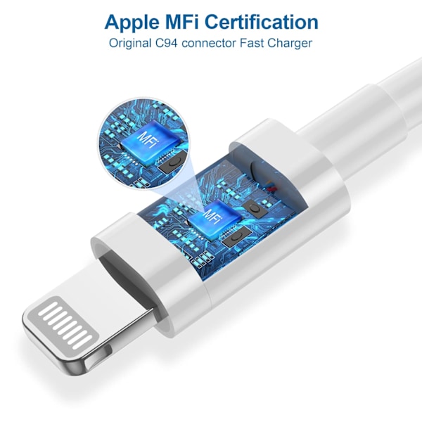 USB C til Lightning-kabel [Apple Mfi-certificeret] 4-pak 10 fod