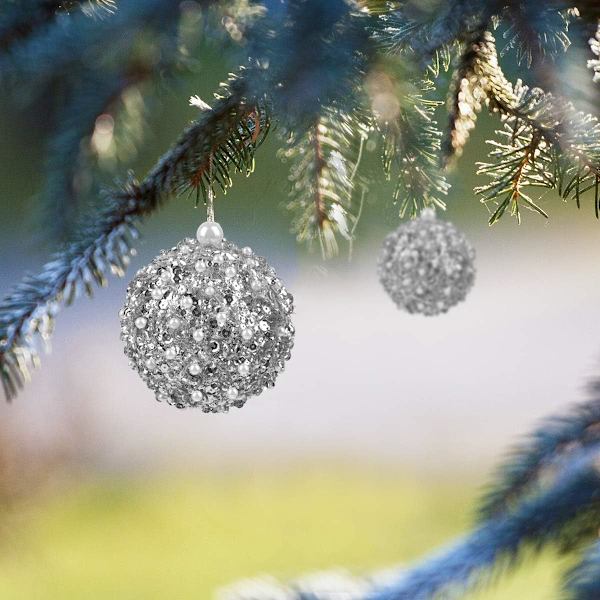 4,25\" Julgranskulor, 4-pack Silver Shatterproof Jul